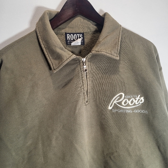 👕🌶 Vintage Roots "Logo" Quarter Zip Pullover Sweatshirt Brand New Without Tags - Picture 2 of 7